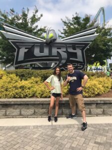 David Bushman and his daughter Crystal in front of Fury 325